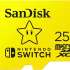 Карта памяти microSDXC UHS-I U3 Sandisk 256 ГБ, 100 МБ/с, Class 10, Nintendo Switch,  1 шт. [sdsqxao-256g-gn3zn]